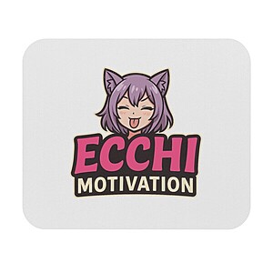 Ecchi Motivation Mouse Pad — Cute Anime Catgirl Desk Mat
